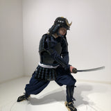 【O-075】Dark blue lacing black lacquered two-plate cuirass Jidai Festival set:濃紺糸威黒桶側二枚胴 時代祭りセット