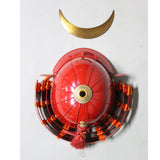 【O-060-K】Scarlet thread laced red barrel shoulder guards two-piece cuirass armor (helmet only):緋糸威赤桶側二枚胴具足(兜のみ)