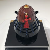 【O-059-K】Deep navy blue thread laced brown barrel shoulder guards two-piece cuirass armor (helmet only):濃紺糸威茶桶側二枚胴具足(兜のみ)