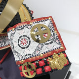 【O-003-K】Red thread laced large plate ō-yoroi armor (helmet only):赤糸威本大札大鎧(兜のみ)