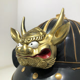 【O-015-K】Deep navy blue thread laced modern small plate two-piece cuirass armor (helmet only):濃紺糸威当世小札二枚胴(兜のみ)
