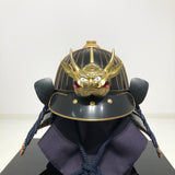 【O-015-K】Deep navy blue thread laced modern small plate two-piece cuirass armor (helmet only):濃紺糸威当世小札二枚胴(兜のみ)