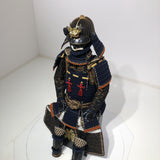 【O-015】Dark Navy Blue Thread Laced Contemporary Small Plate Two-Piece Cuirass Armor:濃紺糸威当世小札二枚胴具足