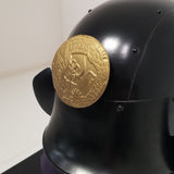 【O-050-K】Navy Blue Thread Laced Black Matte Finish Riveted Two-piece Dou Armor (Atamagata) (Helmet Only):紺糸威黒艶消鋲綴二枚胴具足(頭形)(兜のみ)