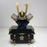 【O-024-K】Deep navy blue thread laced Buddha two-piece cuirass armor (helmet only):紺糸威仏ニ枚胴(兜のみ)