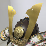 【O-046】Navy Blue Thread Laced Rusted Iron Dome Riveted Two-Piece Cuirass Armor:紺糸威鉄錆笠鋲二枚胴具足