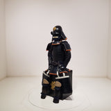 【O-050】Navy Blue Thread Laced Black Matte Riveted Two-Piece Cuirass Armor (Zunari-style Helmet):紺糸威黒艶消鋲綴二枚胴具足(頭形兜)