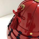 【O-061】Deep navy blue thread laced red barrel shoulder guards two-piece cuirass armor:濃紺糸威赤桶側二枚胴具足