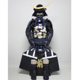 【O-074】Deep navy blue thread laced cloud and dragon two-piece cuirass armor:濃紺糸威雲龍二枚胴具足