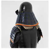 【O-050】Navy Blue Thread Laced Black Matte Riveted Two-Piece Cuirass Armor (Zunari-style Helmet):紺糸威黒艶消鋲綴二枚胴具足(頭形兜)
