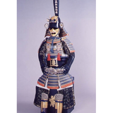 【O-032】Navy Blue Laced Chest-Covering Two-Piece Cuirass Armor:紺糸威胸取二枚胴具足