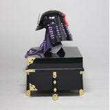 【O-056-K】Purple thread laced black chest guard two-piece cuirass armor (helmet only):紫糸威黒胸取二枚胴具足(兜のみ)