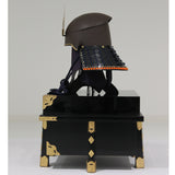【O-041-K】Deep navy blue thread laced riveted two-piece cuirass armor (helmet only):濃紺糸威鋲綴二枚胴具足(兜のみ)
