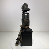 【O-069】Black thread laced chest-fastened ridge two-piece cuirass armor:黒糸威胸取鎬二枚胴具足
