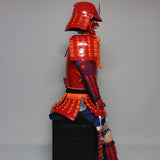 【O-060】Scarlet Thread Laced Red Okegawa Two-Piece Cuirass Armor:緋糸威赤桶側二枚胴具足