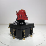 【O-061-K】Deep navy blue thread laced red barrel shoulder guards two-piece cuirass armor (helmet only):濃紺糸威赤桶側二枚胴具足(兜のみ)