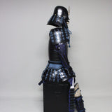 【O-066】Dark blue thread laced riveted head-shaped two-piece cuirass armor with matte lacquer finish:紺糸威鋲綴頭形二枚胴具足(艶消塗)