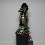 【O-030】Light Green Thread Laced Vertical Seam Two-Piece Cuirass Armor:萌黄糸威縦矧二枚胴具足