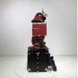 【O-014】Red Thread Laced Fur-Trimmed Two-Piece Cuirass Armor (Matte Finish):赤糸威毛引二枚胴具足(艶消塗)