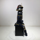 【O-046】Navy Blue Thread Laced Rusted Iron Dome Riveted Two-Piece Cuirass Armor:紺糸威鉄錆笠鋲二枚胴具足