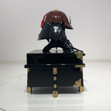 【O-059-K】Deep navy blue thread laced brown barrel shoulder guards two-piece cuirass armor (helmet only):濃紺糸威茶桶側二枚胴具足(兜のみ)