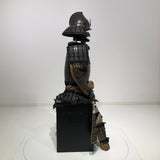 【O-069】Black thread laced chest-fastened ridge two-piece cuirass armor:黒糸威胸取鎬二枚胴具足