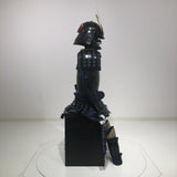 【O-058】Navy Blue Thread Laced Black Okegawa Two-Piece Cuirass Armor with Kuwagata Crest:紺糸威黒桶側二枚胴具足(鍬形)