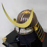【O-020-K】Deep navy blue thread laced sewn extended two-piece cuirass armor (helmet only):紺糸縫延二枚胴(兜のみ)