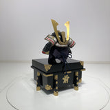 【O-047-K】Deep navy blue thread laced Iyo-style plain lacing two-piece cuirass armor (helmet only):濃紺糸威伊予素懸二枚胴具足(兜のみ)