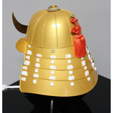【O-073-K】White thread laced gold-lacquered barrel shoulder guards two-piece cuirass armor (helmet only):白糸威金塗桶側二枚胴具足(兜のみ)