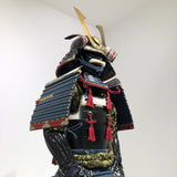 【O-037】Navy Blue Thread Laced Large Sleeved Black Two-Piece Cuirass Armor:紺糸威大袖黒二枚胴具足