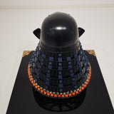 【O-050-K】Navy Blue Thread Laced Black Matte Finish Riveted Two-piece Dou Armor (Atamagata) (Helmet Only):紺糸威黒艶消鋲綴二枚胴具足(頭形)(兜のみ)