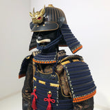 【O-015】Dark Navy Blue Thread Laced Contemporary Small Plate Two-Piece Cuirass Armor:濃紺糸威当世小札二枚胴具足