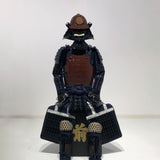 【O-059】Deep navy blue thread laced brown barrel shoulder guards two-piece cuirass armor：●濃紺糸威茶桶側二枚胴具足