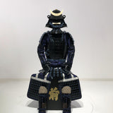 【O-063】Dark Blue Thread Laced Black Barrel Shoulder Guards Two-Piece Cuirass Armor：紺糸威黒桶側二枚胴具足