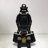 【O-050】Navy Blue Thread Laced Black Matte Riveted Two-Piece Cuirass Armor (Zunari-style Helmet)：紺糸威黒艶消鋲綴二枚胴具足（頭形兜）