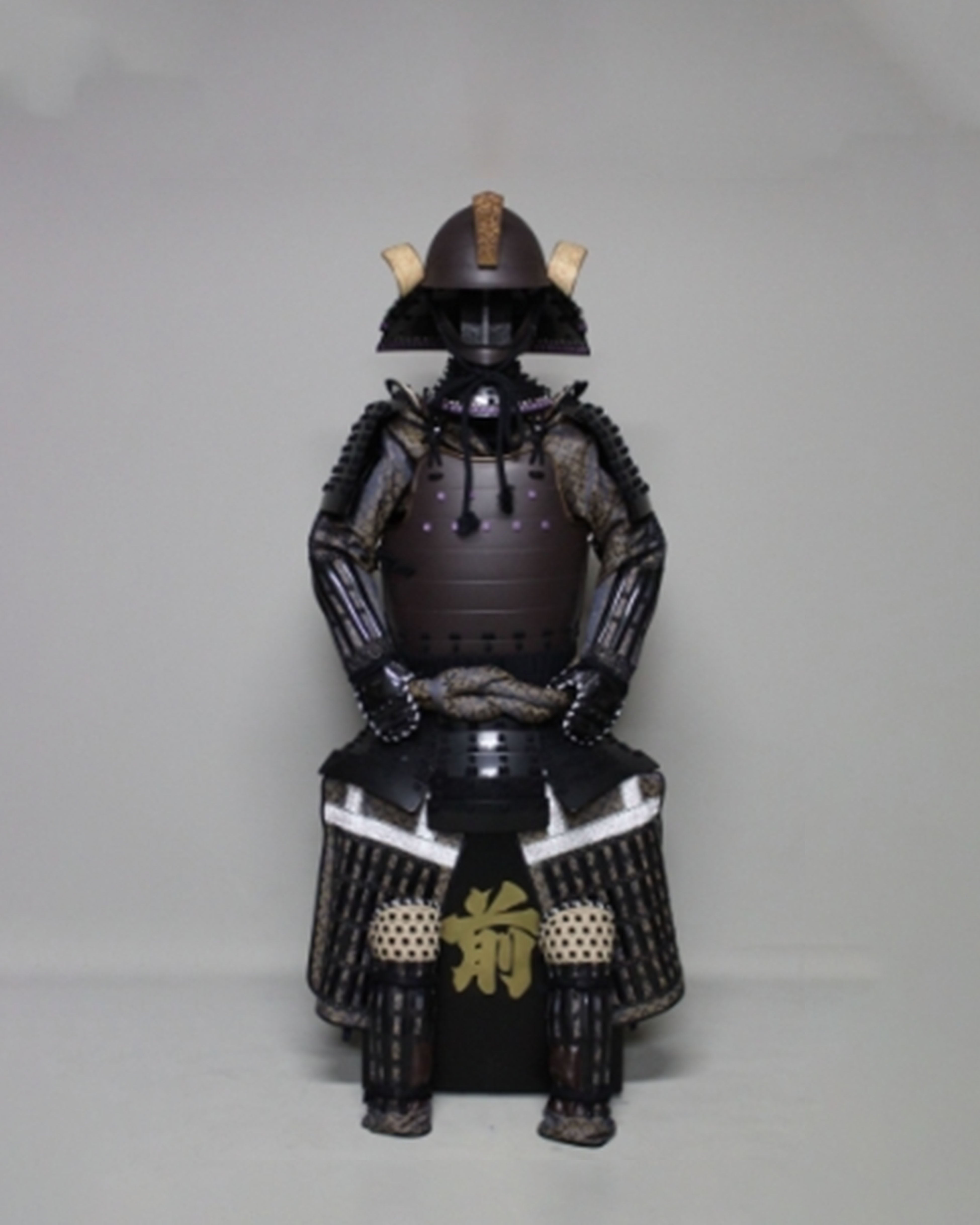 【O-043】Black Thread Laced Rusted Iron Two-Piece Cuirass Armor:黒糸威鉄錆二枚胴 ...