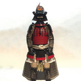 【O-067】Black thread laced Yamatomune shoulder plates two-piece cuirass armor：黒糸威山道頭札二枚胴具足