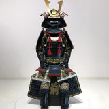 【O-037】Navy Blue Thread Laced Large Sleeved Black Two-Piece Cuirass Armor：紺糸威大袖黒二枚胴具足