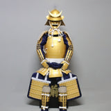 【O-073】White thread laced gold lacquered barrel shoulder guards two-piece cuirass armor：白糸威金塗桶側二枚胴具足