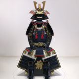 【O-013】Dark Navy Blue Thread Laced Fur-Trimmed Two-Piece Cuirass Armor (Matte Finish)：紺糸威毛引二枚胴具足（艶消塗）