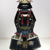 【O-037】Navy Blue Thread Laced Large Sleeved Black Two-Piece Cuirass Armor：紺糸威大袖黒二枚胴具足