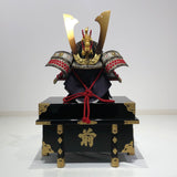 【O-014-K】Red thread laced fur pull two-piece cuirass armor (helmet only)：赤糸毛引威二枚胴（兜のみ）