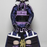 【O-056】Purple thread laced chest-fastened black barrel shoulder guards two-piece cuirass armor：紫糸威胸取黒桶側二枚胴具足