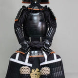 【O-049】Black Thread Laced Black Matte Riveted Two-Piece Cuirass Armor (Igaboshi Helmet)：黒糸威黒艶消鋲綴二枚胴具足（厳星兜）