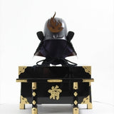 【O-067-K】Black thread laced Yamatomune-style shoulder plate two-piece cuirass armor (helmet only)：黒糸威 山道頭札 二枚胴具足（兜のみ）