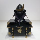 【O-051-K】Navy Blue Thread Laced Black Matte Finish Riveted Two-piece Dou Armor (Momogata) (Helmet Only)：紺糸威黒艶消鋲綴二枚胴具足（桃形）（兜のみ）