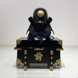 【O-050-K】Navy Blue Thread Laced Black Matte Finish Riveted Two-piece Dou Armor (Atamagata) (Helmet Only)：紺糸威黒艶消鋲綴二枚胴具足（頭形）（兜のみ）