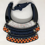 [N-005] Dark Blue Silk-Laced Throat Guard