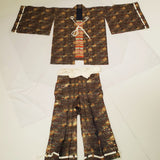 [B-031] Yoroi Hitatare with brocade (navy blue tones)：鎧直垂・金襴　(紺系)